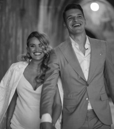 Alisa Milenkovic with her husband Berat Djimsiti on their wedding day